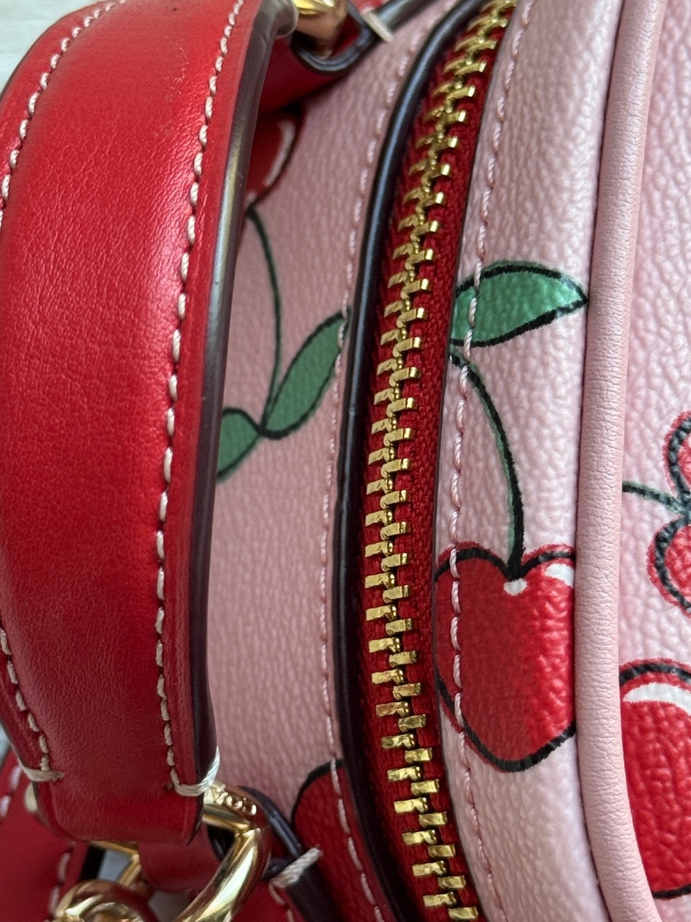 Coach CF371 Eva Phone Top Handle/ Crossbody w/ Cherry Print Pink Multi 🍒 - Picture 5 of 11